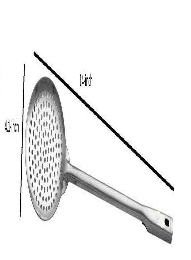 Bartan Star Stainless Steel Perforated Cooking Turner with (Puri Skimmer) - Image 4